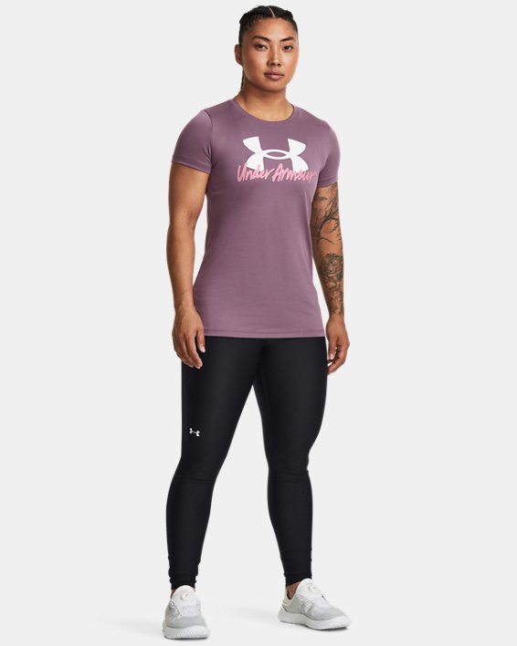 Women's UA Tech™ Graphic Short Sleeve in Purple image number 2